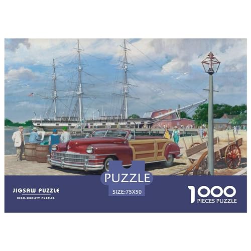 1000-teiliges Oldtimer-Puzzle für Erwachsene, Puzzles für Erwachsene, Puzzles, einzigartige Heimdekoration und Geschenke, 1000 Stück (75 x 50 cm) von ABFFSDT