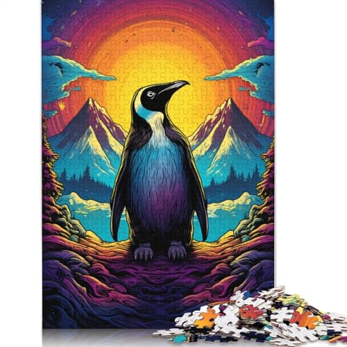 1000-teiliges Puzzle „Bunte Pinguine21“ für Erwachsene Teenager, Puzzle für Erwachsene, Lernspiel für Erwachsene, 1000 Teile (75 x 50 cm) von ABFFSDT