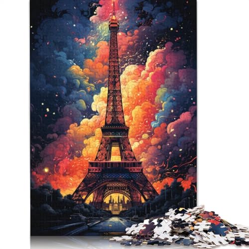 1000-teiliges Puzzle „Eiffelturm 7“, bunt, Puzzle für Erwachsene und Teenager, Erwachsene, ab 14 Jahren, 1000 Teile (75 x 50 cm) von ABFFSDT