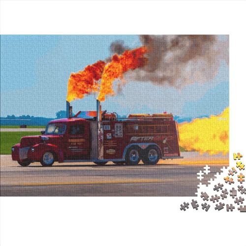 1000-teiliges Puzzle „Feuerwehrauto“ für Erwachsene und Teenager, 1000 Teile (75 x 50 cm) von ABFFSDT