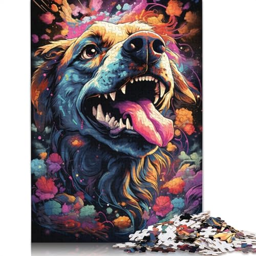 1000-teiliges Puzzle „Loyal Colorful Dog“ für Erwachsene, Puzzle für Erwachsene und Teenager, Lernspiel, 1000 Teile (75 x 50 cm) von ABFFSDT