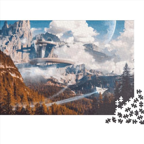 1000-teiliges Puzzle „Misty Valley Observatory“ für Erwachsene und Jugendliche Kinder. Holzpuzzle für Familienspaß und Spieleabende. 1000 Teile (75 x 50 cm) von ABFFSDT