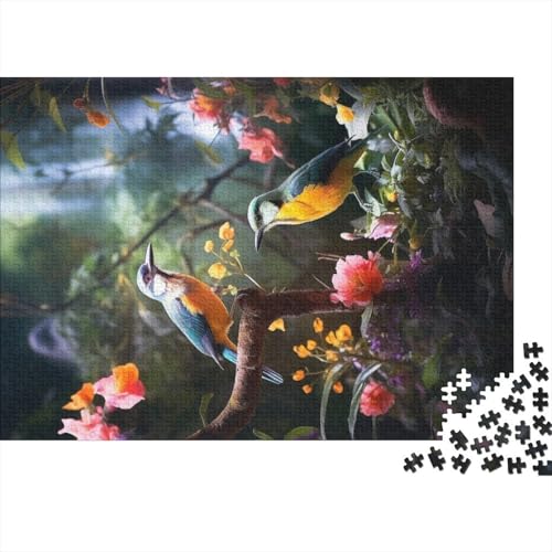 1000-teiliges Puzzle „Vögel singen Blumen“ für Erwachsene und Teenager, Lernspiele für zu Hause, DIY-Spielzeug, 1000 Stück (75 x 50 cm) von ABFFSDT