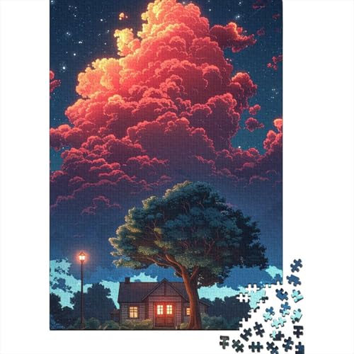 1000-teiliges Puzzle für Erwachsene, Bunte Wolken, Puzzle-Sets für die Familie, Holzpuzzle, Denksport-Puzzle, 1000 Teile (75 x 50 cm) von ABFFSDT