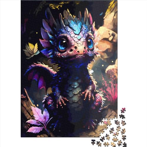 1000-teiliges Puzzle für Kinder, 1000-teiliges Fantasy-Drachen-Puzzle für Teenager, Holzbrett-Puzzle, Spielzeug, Denkspiel, 1000 Teile (75 x 50 cm) von ABFFSDT