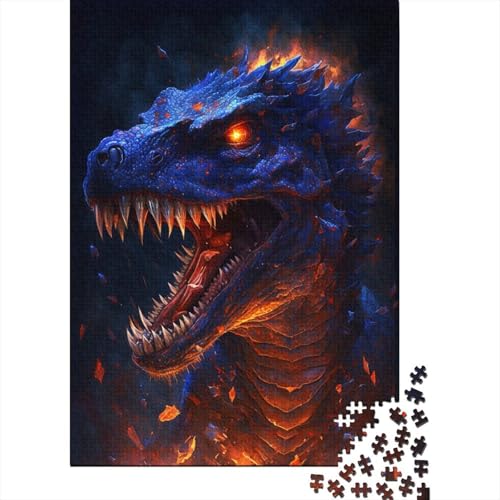 1000-teiliges Puzzle für Kinder, 1000-teiliges Feuertier-Dinosaurier-Puzzle für Teenager, Holzbrett-Puzzle, Spielzeug, Denkspiel, 1000 Teile (75 x 50 cm) von ABFFSDT