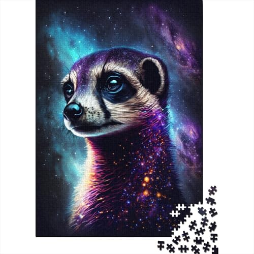 1000-teiliges Puzzle für Kinder, 1000-teiliges Galaxy-Erdmännchen-Puzzle für Teenager, Holzbrett-Puzzle, Spielzeug, Denkspiel, 1000 Teile (75 x 50 cm) von ABFFSDT