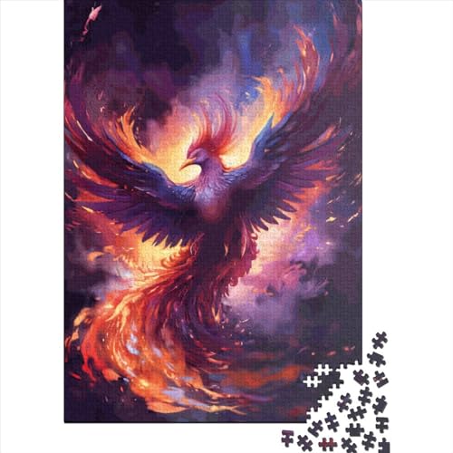 1000-teiliges Puzzle für Kinder, 1000-teiliges Phönix-Vogel-Puzzle für Teenager, Holzbrett-Puzzle, Spielzeug, Denkspiel, 1000 Teile (75 x 50 cm) von ABFFSDT