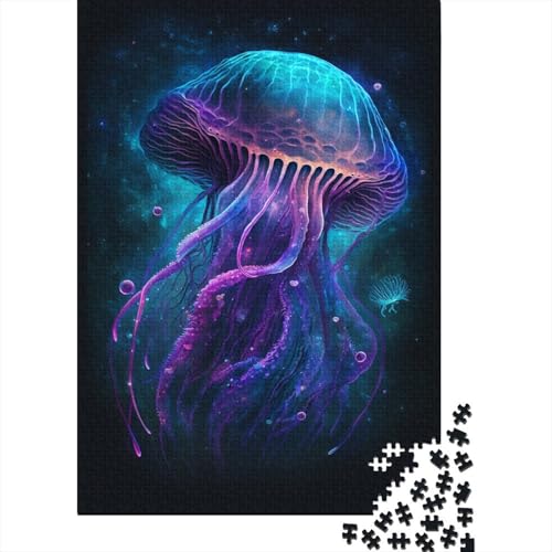 1000-teiliges Puzzle für Kinder, 1000-teiliges Puzzle mit Galaxien und Quallen, Puzzle für Teenager, Holzbrett-Puzzle, Spielzeug, Denkspiel, 1000 Teile (75 x 50 cm) von ABFFSDT