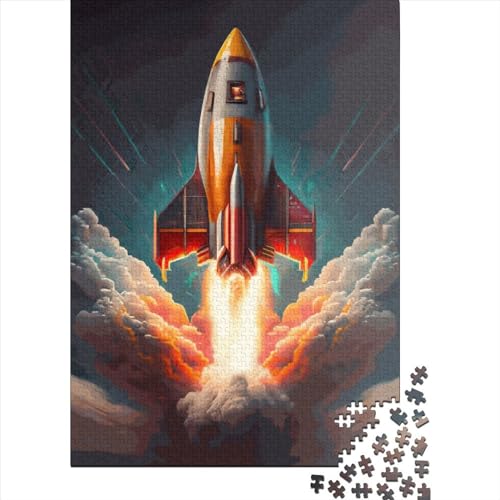 1000-teiliges Puzzle für Kinder, 1000-teiliges Raketen-Puzzle für Teenager, Holzbrett-Puzzle, Spielzeug, Denkspiel, 1000 Teile (75 x 50 cm) von ABFFSDT