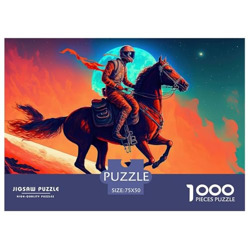 1000-teiliges Puzzle mit Astronautenmotiv im magischen Land, für Erwachsene, Puzzle, Puzzle für Erwachsene, Heimdekoration, Puzzle-Spielzeug, 1000 Stück (75 x 50 cm) von ABFFSDT