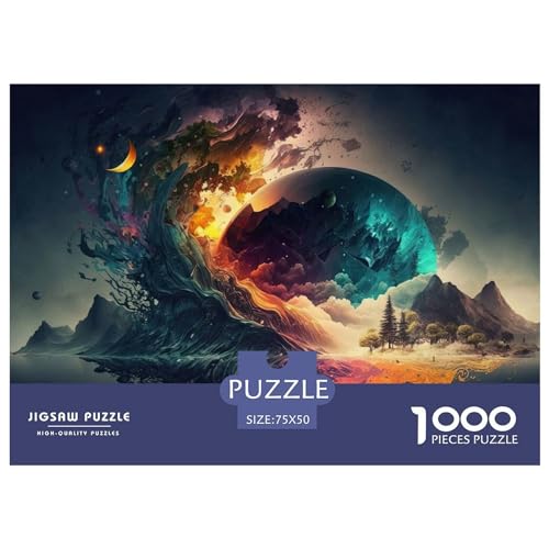 1000-teiliges Puzzle mit Fantasielandschaft für Erwachsene und Teenager, 1000 Teile (75 x 50 cm) von ABFFSDT