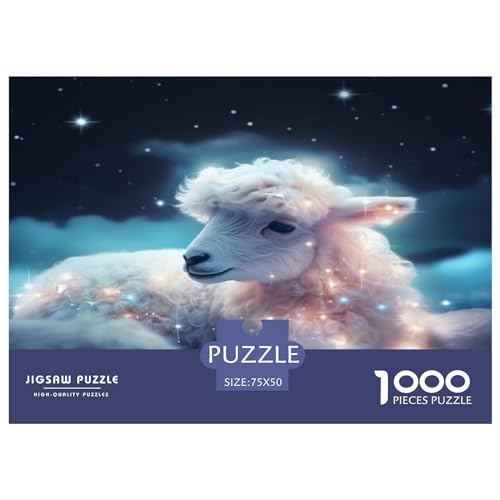 1000-teiliges Puzzle mit Schafmotiv für Erwachsene, Puzzles, Lernspielzeug, 1000 Stück (75 x 50 cm) von ABFFSDT