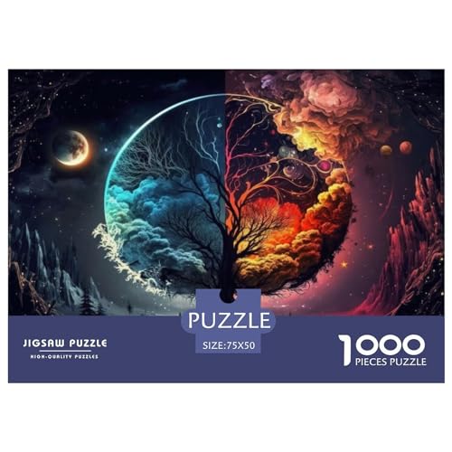 1000-teiliges Puzzle mit Weltraum-Fantasielandschaft für Erwachsene, Puzzle für Erwachsene und Jugendliche ab 12 Jahren, 1000 Teile (75 x 50 cm) < von ABFFSDT