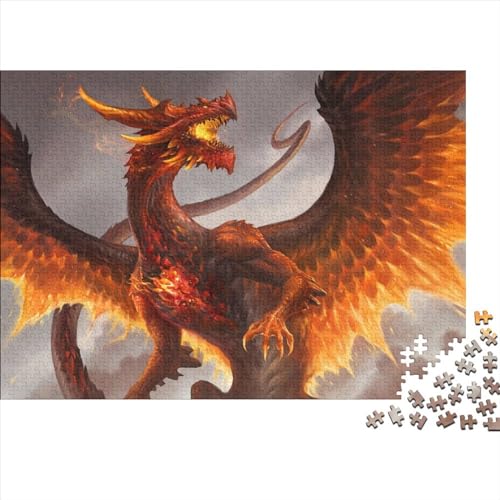 1000-teiliges Puzzle mit rotem Kristalldrachen, für Erwachsene, Puzzle, Erwachsenen-Puzzle, Heimdekoration, Puzzle-Spielzeug, 1000 Stück (75 x 50 cm) von ABFFSDT