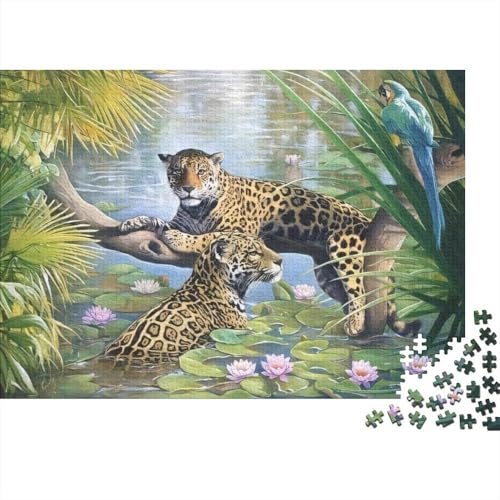 1000-teiliges Puzzle mit tropischem Leopardenmuster für Erwachsene, Puzzle, Erwachsenen-Puzzle, Heimdekoration, Puzzle-Spielzeug, 1000-teilig (75 x 50 cm) von ABFFSDT