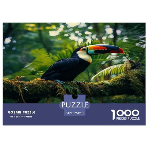 1000-teiliges Ramphastos Toco-Regenwald-Puzzle für Erwachsene, Puzzles, Lernspielzeug, 1000 Stück (75 x 50 cm) von ABFFSDT