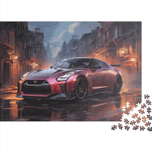 1000-teiliges Sportwagen-Puzzle für Erwachsene Teenager, Holzpuzzle für Familienspaß und Spieleabend, 1000 Teile (75 x 50 cm) von ABFFSDT