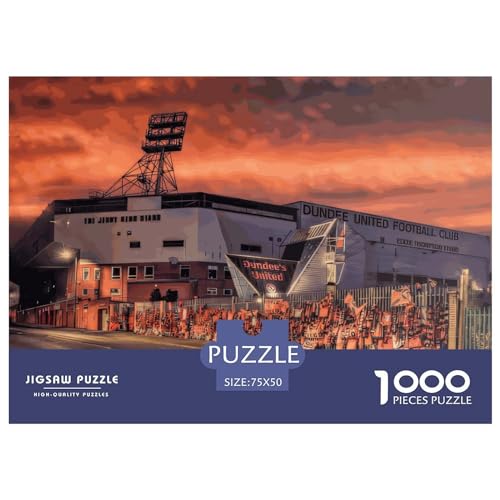 1000-teiliges Tannadice Dundee United-Puzzle für Erwachsene, Holzpuzzles, Puzzles für Erwachsene, Lernspiel, Herausforderungsspielzeug, 1000 Stück (75 x 50 cm) von ABFFSDT