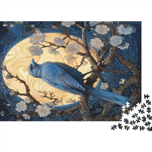 1000-teiliges Vogel-Mond-Puzzle für Erwachsene, Puzzle, Erwachsenen-Puzzle, Heimdekoration, Puzzle-Spielzeug, 1000-teilig (75 x 50 cm) von ABFFSDT