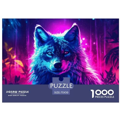 1000-teiliges Wolfsgeheul-Puzzle für Erwachsene, Holzpuzzle für Teenager, Geschenke, einzigartige Heimdekoration und Geschenke, 1000 Stück (75 x 50 cm) von ABFFSDT