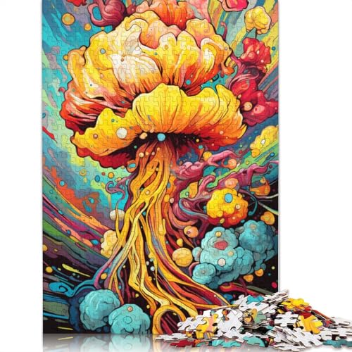 1000-teiliges gelbes, farbenfrohes psychedelisches Rassel-Puzzle für Kinder, Holzpuzzle für Teenager, Lernspielzeug, 1000 Stück (75 x 50 cm) von ABFFSDT