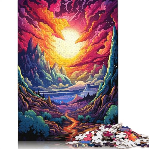 300-teiliges Fantasie-Puzzle, farbenfrohe Landschaft für Erwachsene, schwierige Puzzles für Erwachsene, Lernspiel, Herausforderungsspielzeug, 300 Stück (40 x 28 cm) von ABFFSDT