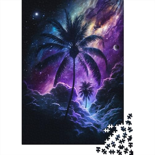 300-teiliges Galaxy Art-Strand-Puzzle für Erwachsene, Holzpuzzles, Puzzles für Erwachsene, Lernspiel, Herausforderungsspielzeug, 300 Stück (40 x 28 cm) von ABFFSDT