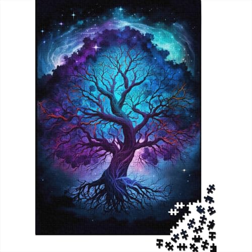 300-teiliges Holzpuzzle „Galaxie, Lebensbaum“, kreatives rechteckiges Puzzle, Familienspiele, Freunde, 300 Teile (40 x 28 cm) von ABFFSDT