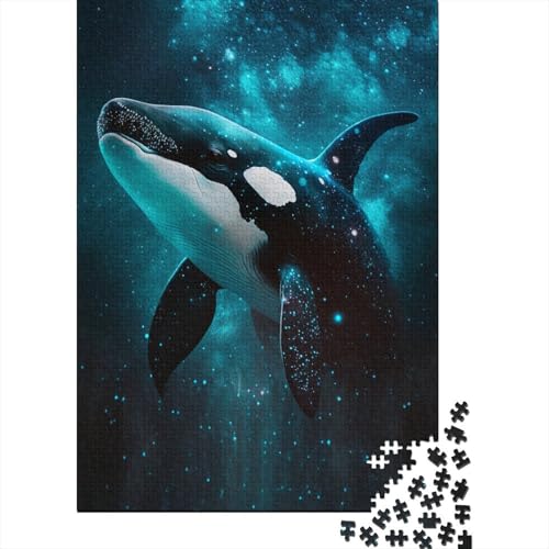 300-teiliges Holzpuzzle „Galaxie-Killerwal“, kreatives rechteckiges Puzzle, Familienspiele, Freunde, 300 Teile (40 x 28 cm) von ABFFSDT