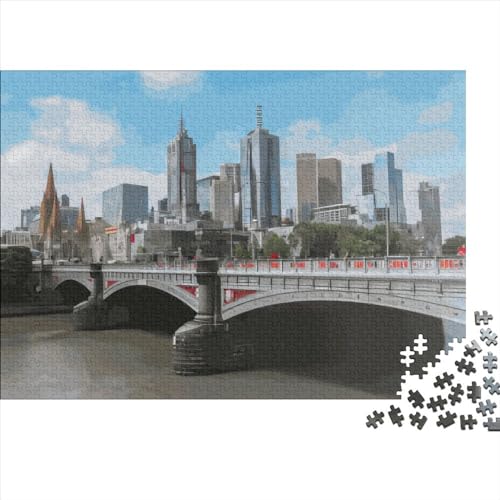 300-teiliges Melbourne-Puzzle für Erwachsene, schwieriges Holzpuzzle für Erwachsene, 300 Teile (40 x 28 cm) von ABFFSDT