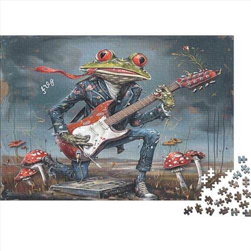 300-teiliges Musikgitarren-Puzzle für Erwachsene, Puzzle für Erwachsene und Jugendliche ab 12 Jahren, 300 Teile (40 x 28 cm) < von ABFFSDT