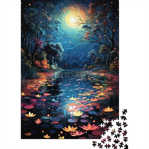 300-teiliges Puzzle „Mondgemälde“, Puzzle für Erwachsene, Holzbrettpuzzle, anspruchsvolles Spiel, 300 Teile (40 x 28 cm) von ABFFSDT