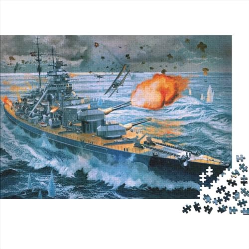 300-teiliges Puzzle „Schlachtschiff Bismarck“ für Erwachsene und Teenager, 300 Teile (40 x 28 cm) von ABFFSDT