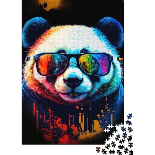 300-teiliges Puzzle für Erwachsene, Art Neon Panda, Puzzle-Sets für die Familie, Holzpuzzle, Brain Challenge Puzzle, 300 Teile (40 x 28 cm) von ABFFSDT