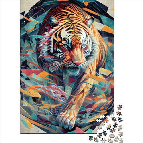 300-teiliges Puzzle für Kinder, 300 Teile, „Der mächtige Tiger“, Puzzle für Teenager, Holzbrett-Puzzle, Spielzeug, Denkspiel, 300 Teile (40 x 28 cm) von ABFFSDT