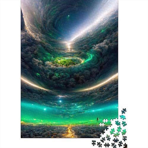 300-teiliges Puzzle für Kinder, 300 Teile, farbenfrohes Fantasie-Puzzle mit kosmischem schwarzen Loch, Puzzle für Teenager, Holzbrett-Puzzle, Spielzeug, Denkspiel, 300 Teile (40 x 28 cm) von ABFFSDT