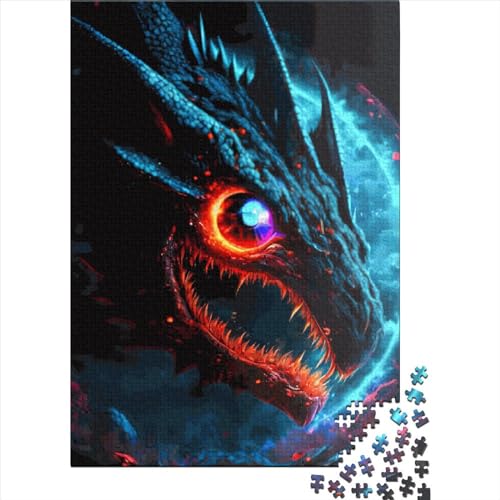 300-teiliges Puzzle für Kinder, 300-teiliges Fantasy-Drachen-Puzzle für Teenager, Holzbrett-Puzzle, Spielzeug, Denkspiel, 300 Teile (40 x 28 cm) von ABFFSDT