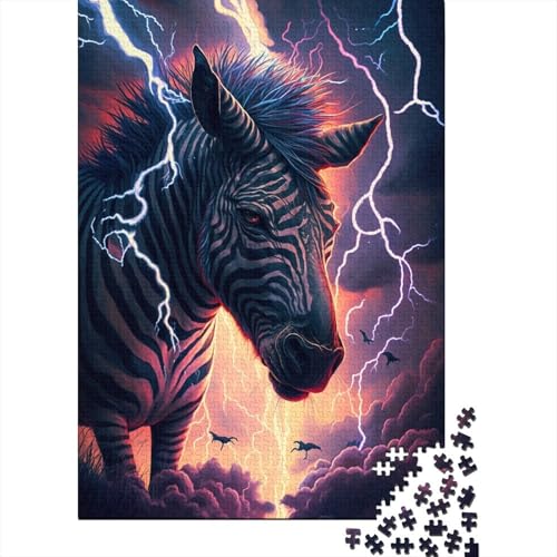 300-teiliges Puzzle für Kinder, 300-teiliges Fantasy-Zebra-Puzzle für Teenager, Holzbrett-Puzzle, Spielzeug, Denkspiel, 300 Teile (40 x 28 cm) von ABFFSDT