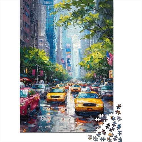 300-teiliges Puzzle für Kinder, 300-teiliges Farbpuzzle „New York“ für Teenager, Holzbrett-Puzzle, Spielzeug, Denkspiel, 300 Teile (40 x 28 cm) von ABFFSDT