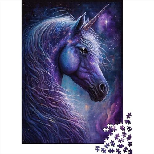 300-teiliges Puzzle für Kinder, 300-teiliges Galaxy-Einhorn-Puzzle für Teenager, Holzbrett-Puzzle, Spielzeug, Denkspiel, 300 Teile (40 x 28 cm) von ABFFSDT