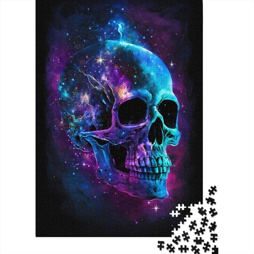 300-teiliges Puzzle für Kinder, 300-teiliges Galaxy-Totenkopf-Puzzle für Teenager, Holzbrett-Puzzle, Spielzeug, Denkspiel, 300 Teile (40 x 28 cm) von ABFFSDT