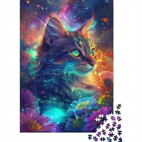 300-teiliges Puzzle für Kinder, 300-teiliges Puzzle mit schönen Katzen, für Teenager, Holzbrett-Puzzle, Spielzeug, Denkspiel, 300 Teile (40 x 28 cm) von ABFFSDT