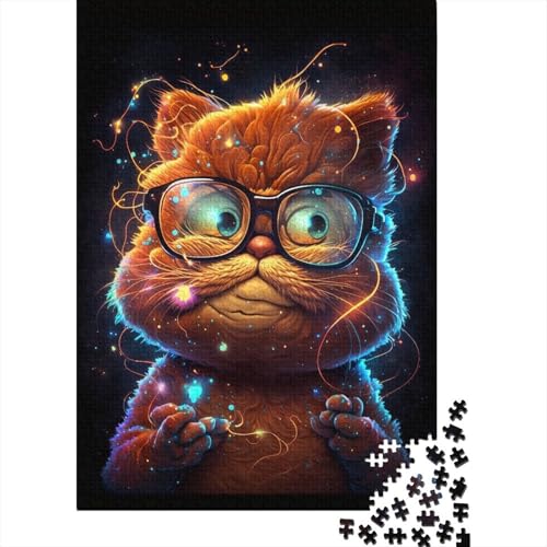 300-teiliges Puzzle für Kinder, kosmisches Garfield mit Brille, Puzzle, Lernpuzzle für Familie und Freunde, 300 Teile (40 x 28 cm) von ABFFSDT