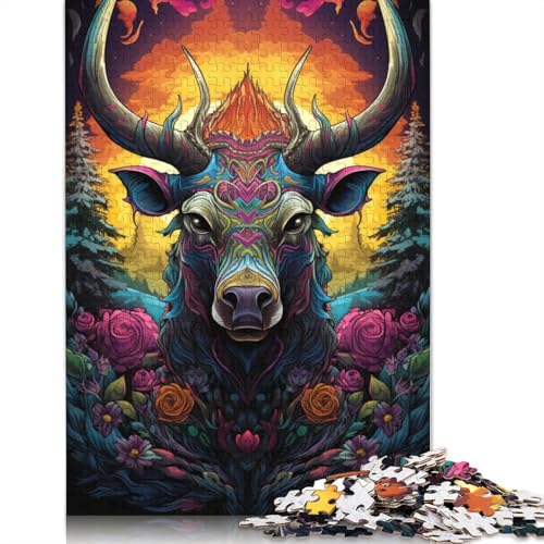 300-teiliges Puzzle im Hirschkopf-Stil, 10 Puzzles für Erwachsene Teenager, Holzpuzzles für Erwachsene, Heimdekoration, Puzzlespielzeug, 300 Stück (40 x 28 cm) von ABFFSDT