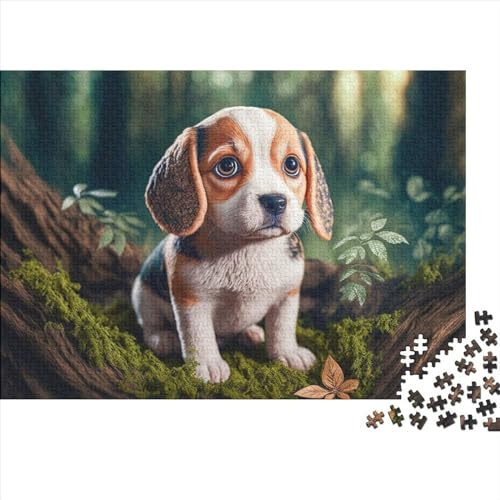 300-teiliges Puzzle mit Beagle-Welpen für Erwachsene, Puzzles, Lernspielzeug, 300 Stück (40 x 28 cm) von ABFFSDT