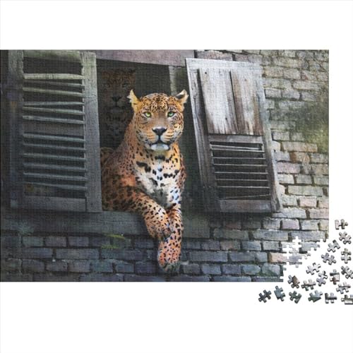 300-teiliges Puzzle mit Leoparden-Motiv, zum Aufhängen, für Erwachsene, Puzzle, Erwachsenen-Puzzle, Heimdekoration, Puzzle-Spielzeug, 300 Teile (40 x 28 cm) von ABFFSDT