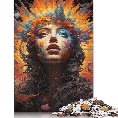 300-teiliges Puzzle mit farbenfroher Fantasie-Frau für Erwachsene, Holzpuzzle für Erwachsene und Teenager, Puzzlegeschenke für Erwachsene, 300 Teile (40 x 28 cm) von ABFFSDT