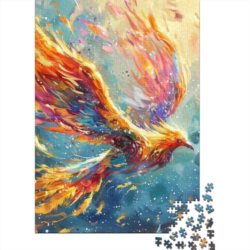 300-teiliges farbenfrohes Fantasy-Phönix-Puzzle für Erwachsene, Puzzle, Lernspiel, Herausforderungsspielzeug, 300 Stück (40 x 28 cm) von ABFFSDT