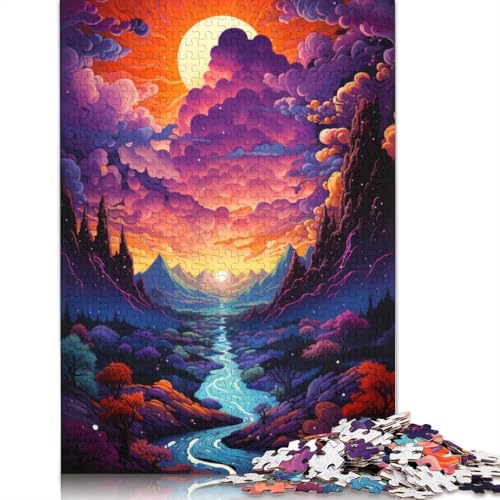 300-teiliges farbenfrohes psychedelisches Traumland-Puzzle für Erwachsene, Puzzle für Erwachsene, Lernspielzeug, 300 Teile (40 x 28 cm) von ABFFSDT